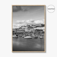 Torquay Black and White Fine Art Photo Print, Inner Harbour Devon England Torbay Poster
