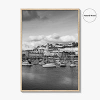 Torquay Black and White Fine Art Photo Print, Inner Harbour Devon England Torbay Poster