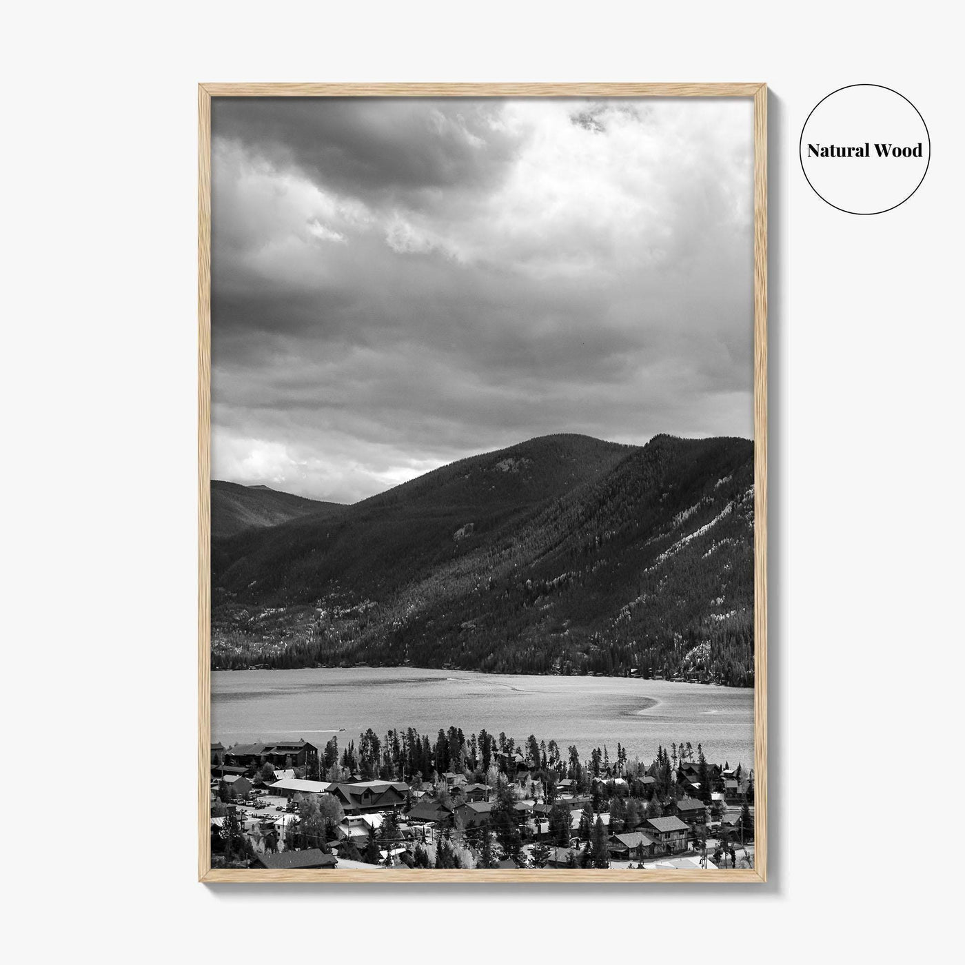 Estes Park Black and White Fine Art Photo Print, Lake Estes, Colorado, RMNP Poster