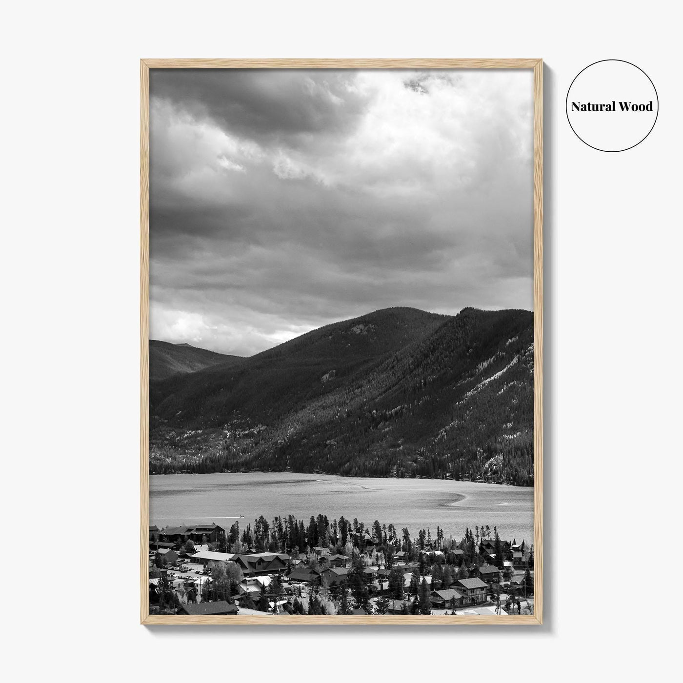 Estes Park Black and White Fine Art Photo Print, Lake Estes, Colorado, RMNP Poster