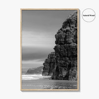 Ballybunion Beach Black and White Fine Art Photo Print, County Kerry Ireland, Cliffs Poster