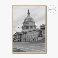 Washington DC Black and White Fine Art Photo Print, US Capitol, Wall Decor Poster
