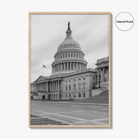 Washington DC Black and White Fine Art Photo Print, US Capitol, Wall Decor Poster