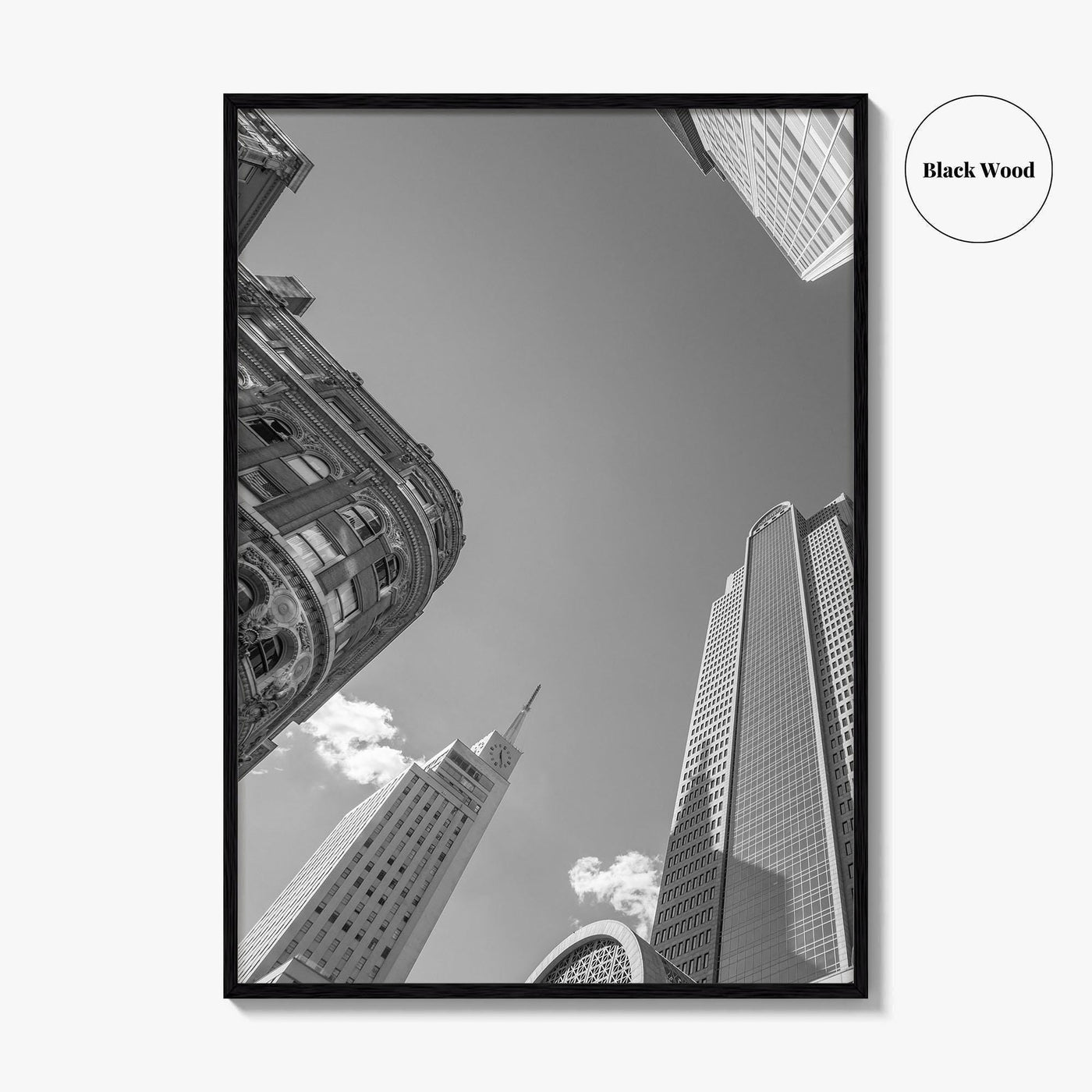 Dallas Skyline Black and White Fine Art Photo Print, Downtown Texas Poster