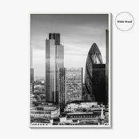 London Skyline Black and White Fine Art Photo Print, England Poster, Financial District