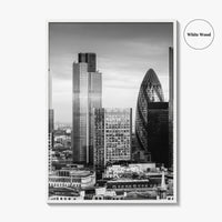 London Skyline Black and White Fine Art Photo Print, England Poster, Financial District