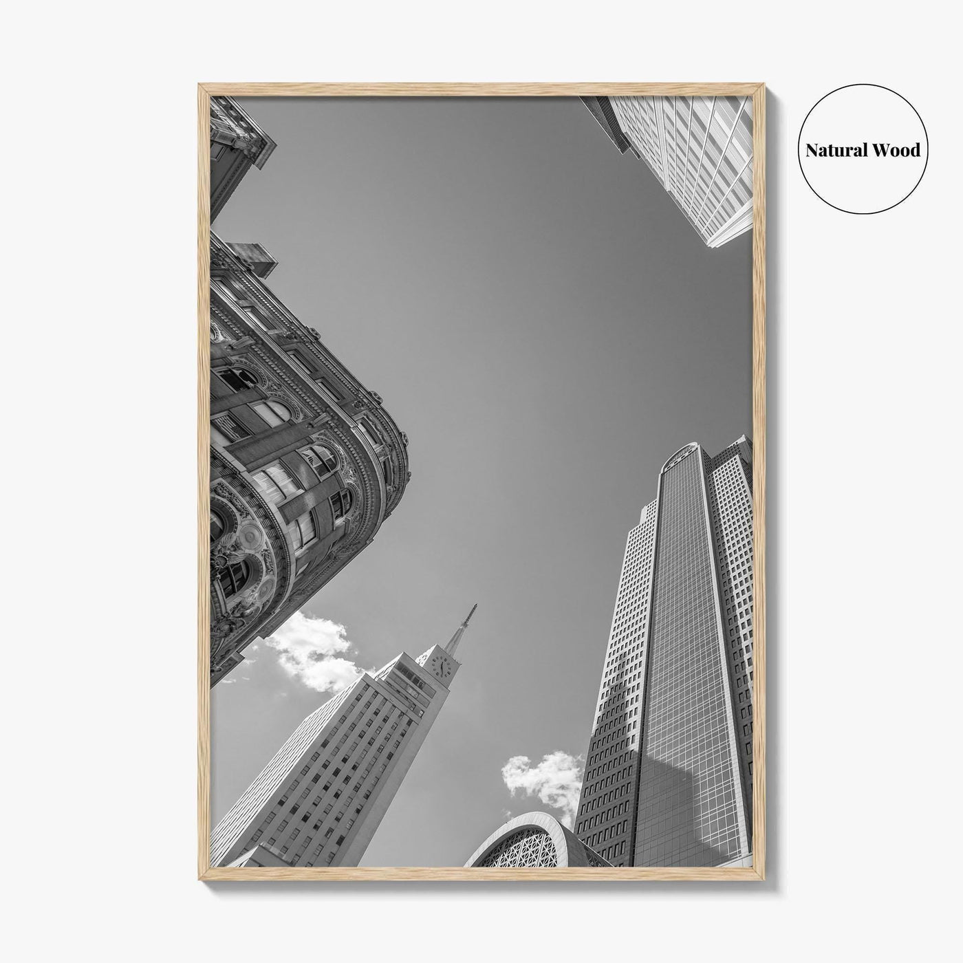 Dallas Skyline Black and White Fine Art Photo Print, Downtown Texas Poster