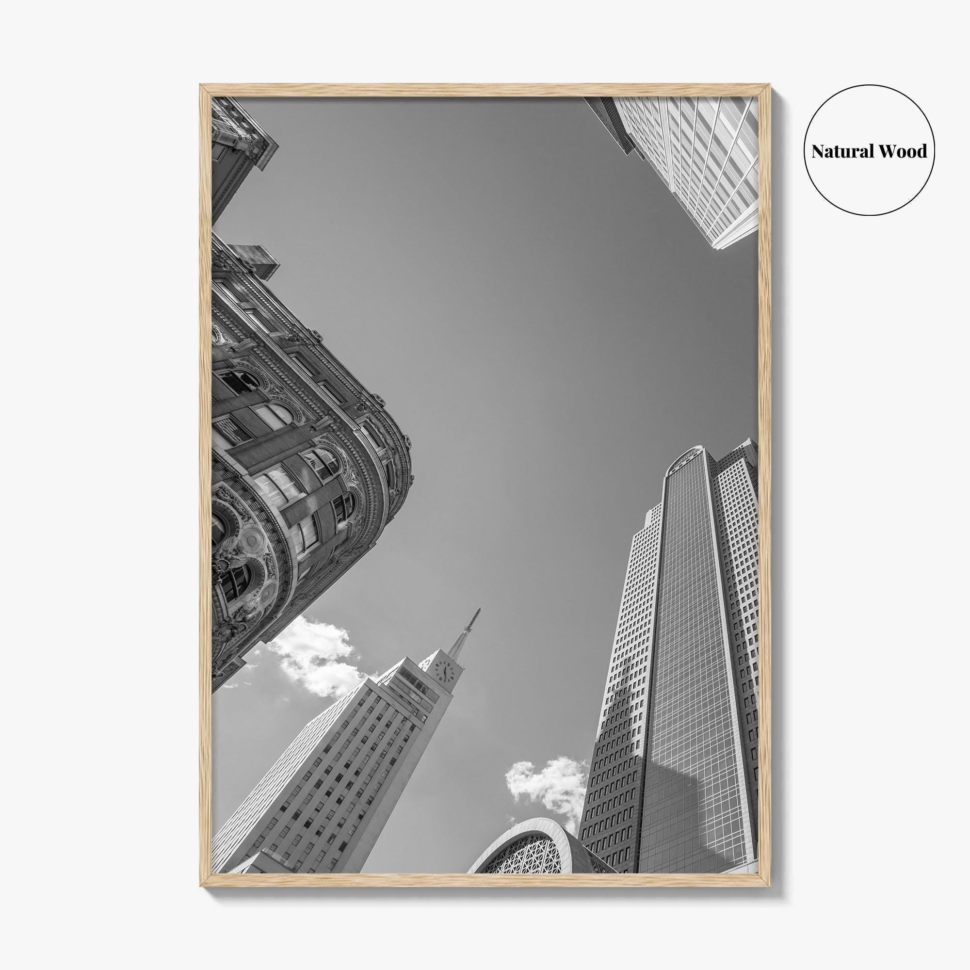 Dallas Skyline Black and White Fine Art Photo Print, Downtown Texas Poster