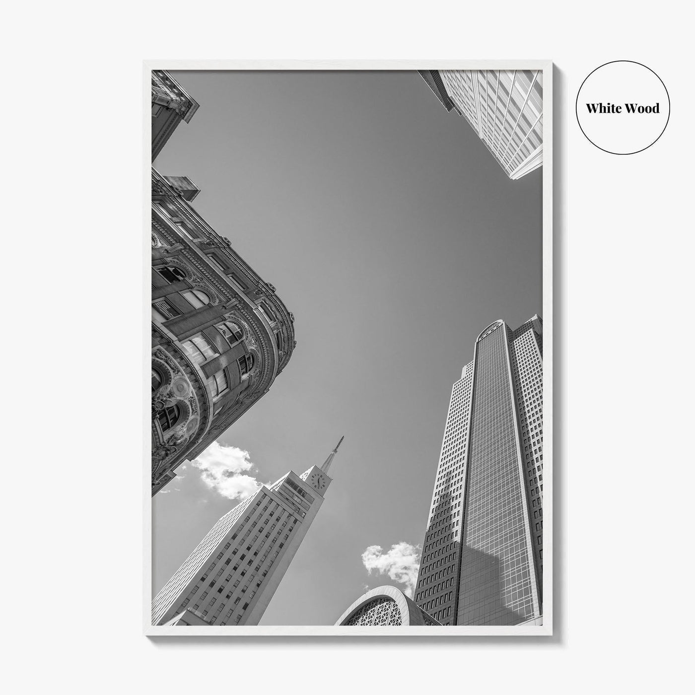 Dallas Skyline Black and White Fine Art Photo Print, Downtown Texas Poster