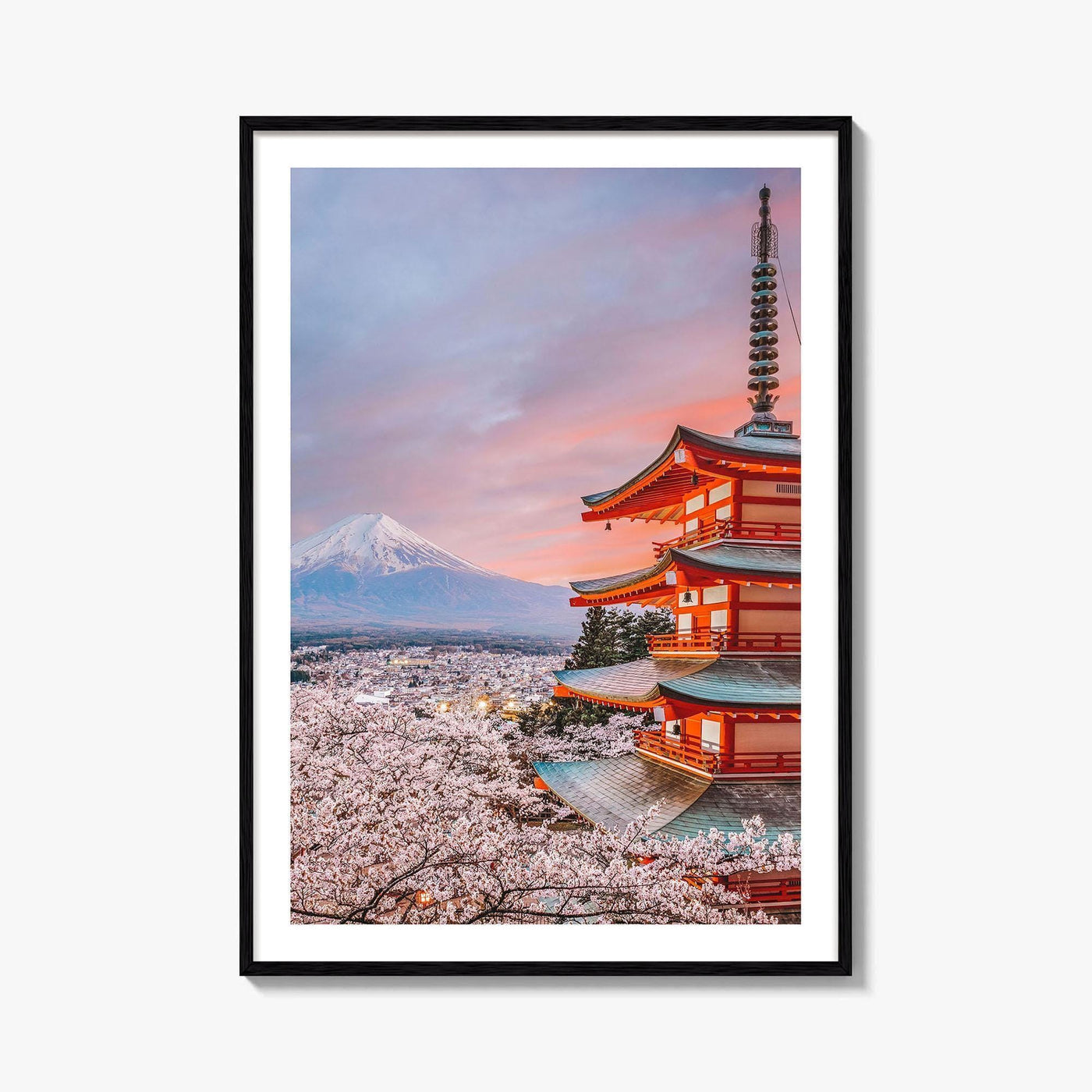 Fujiyoshida Fine Art Photo Print, Chureito Pagoda, Mount Fuji, Japan, Cherry Blossoms