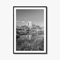 Grand Teton Black and White Fine Art Photo Print, Jackson Hole Mountains Wyoming Poster