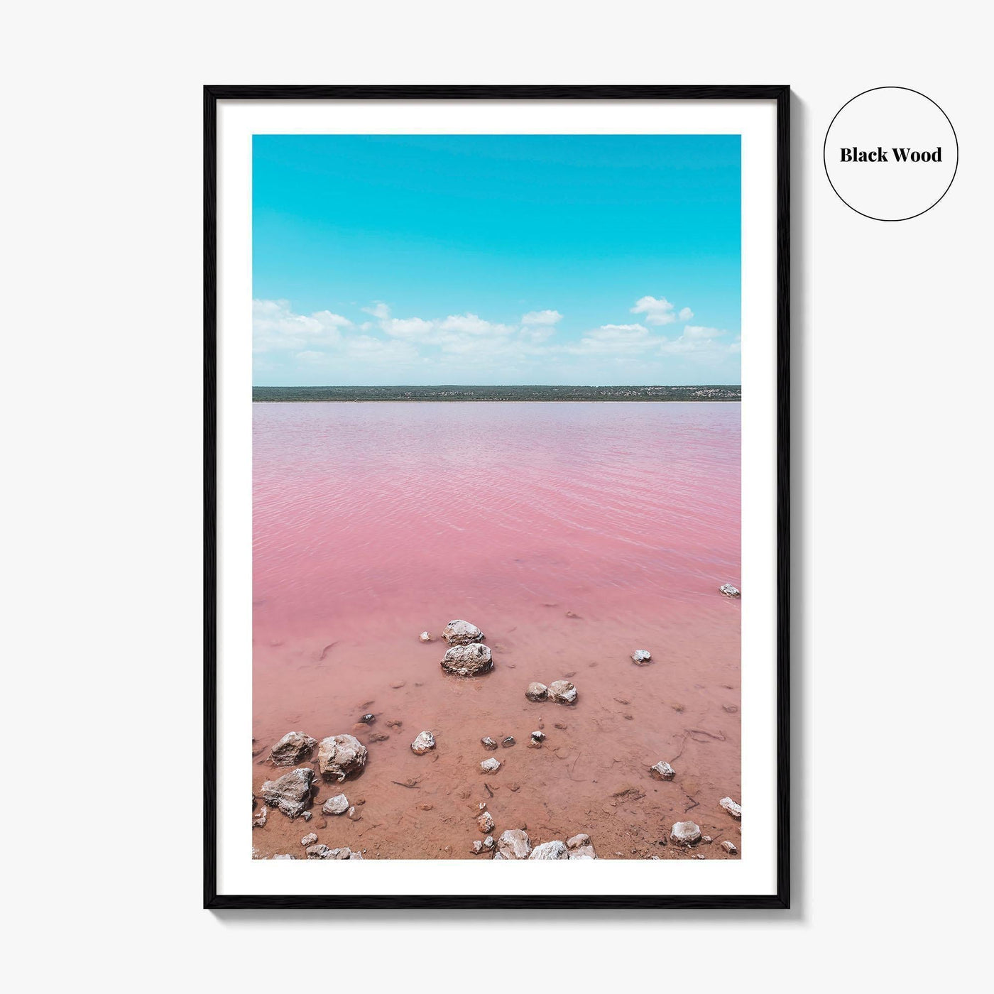 Hutt Lagoon Pink Fine Art Photo Print, Port Gregory Australia Poster