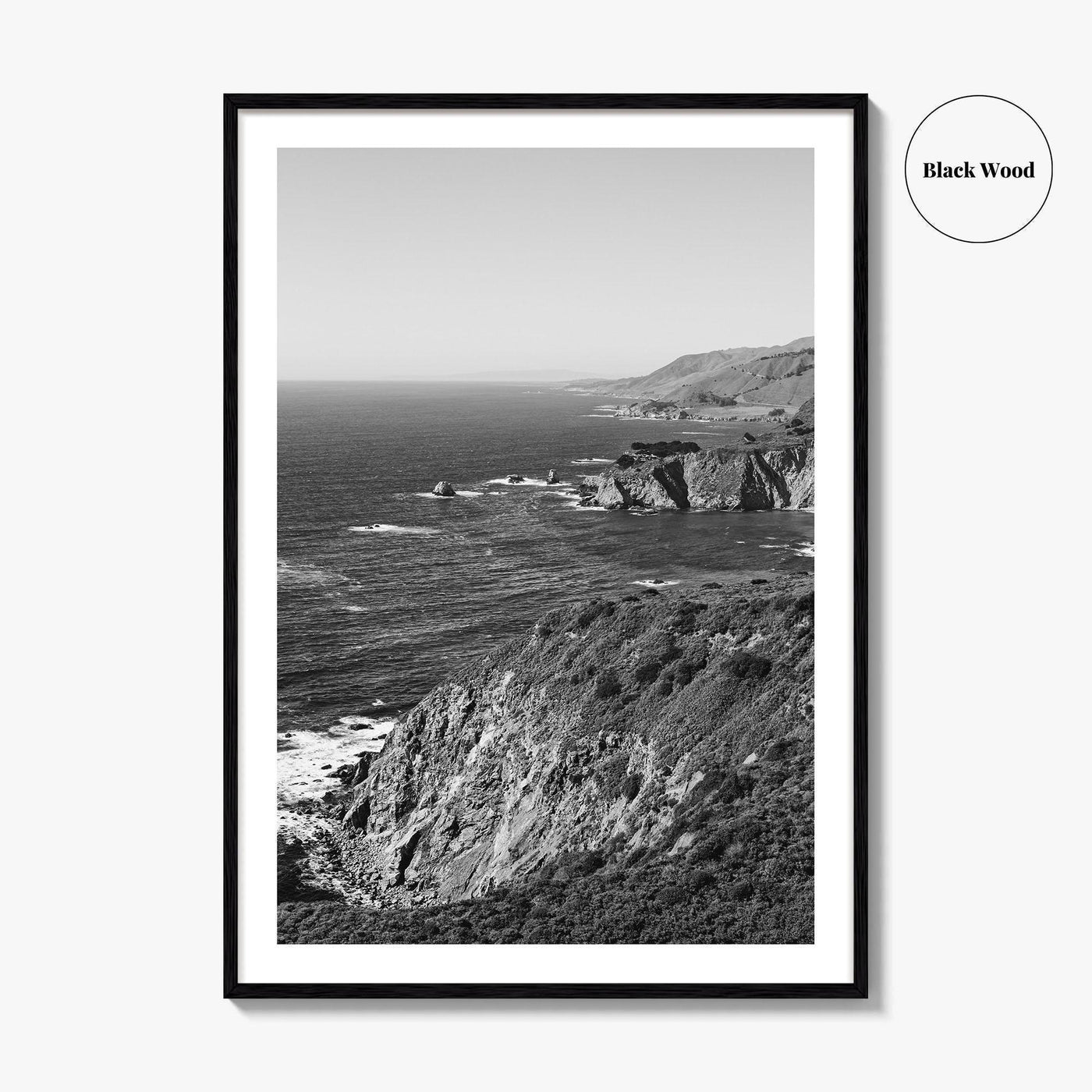 Big Sur Black and White Fine Art Photo Print, Monterey County Poster, California Poster