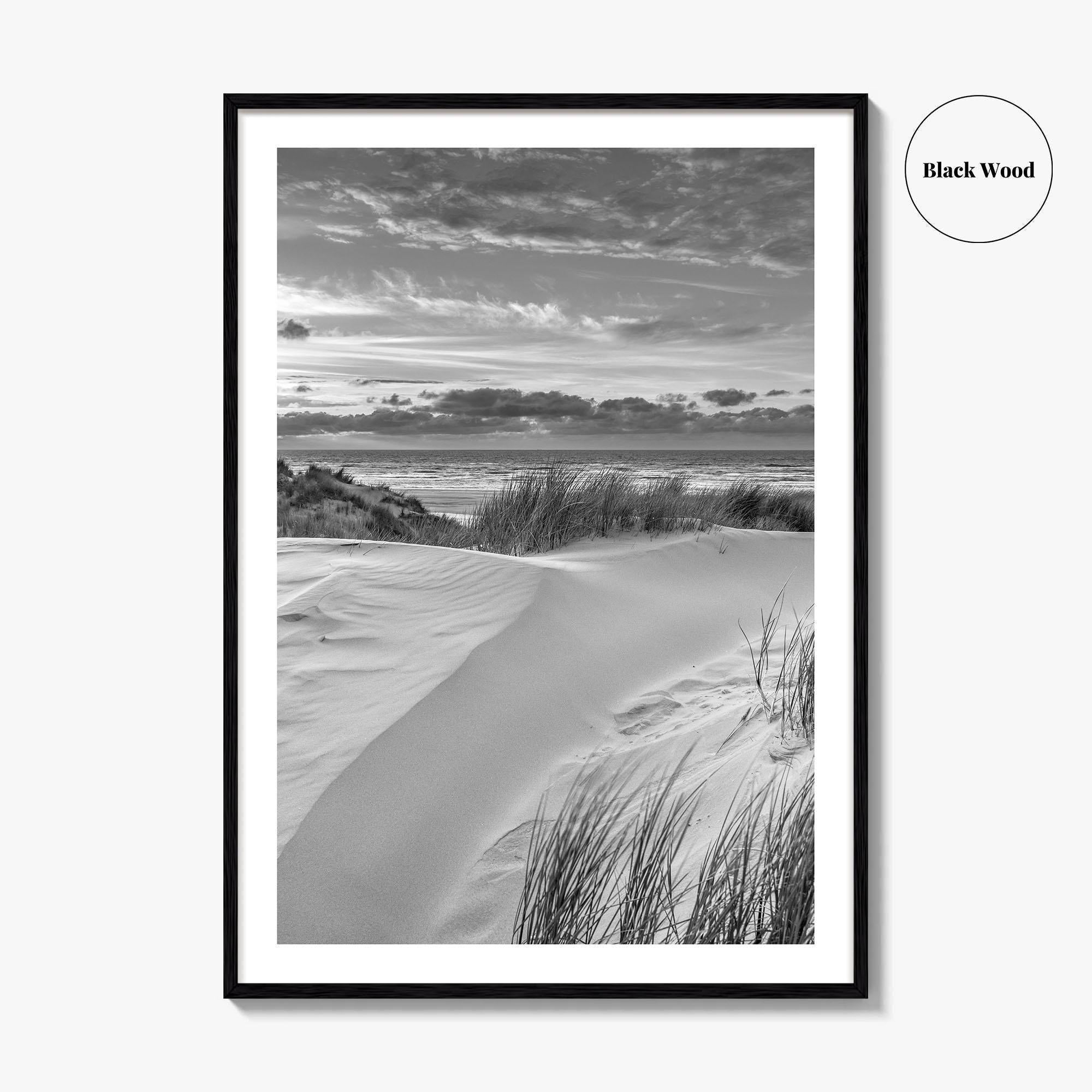 Ameland Island Black and White Fine Art Photo Print, Friesland Netherlands Coastal Poster