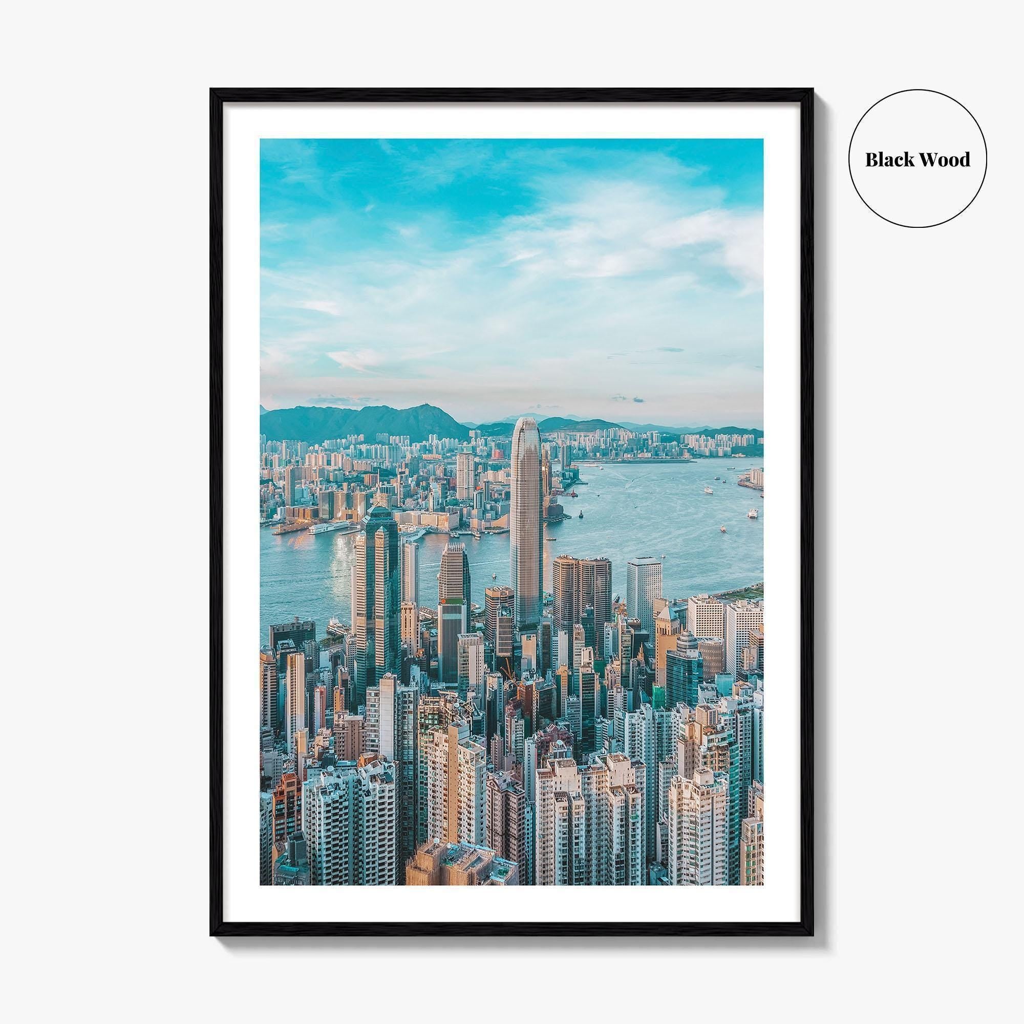 Hong Kong Skyline Fine Art Photo Print, Victoria Harbour, HK, China, Wall Decor