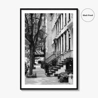 Gramercy Park Black and White Fine Art Photo Print, Manhattan NYC NY Brownstones Poster