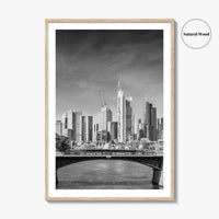 Frankfurt Am Main Skyline Black and White Fine Art Photo Print, Hesse, Germany Poster
