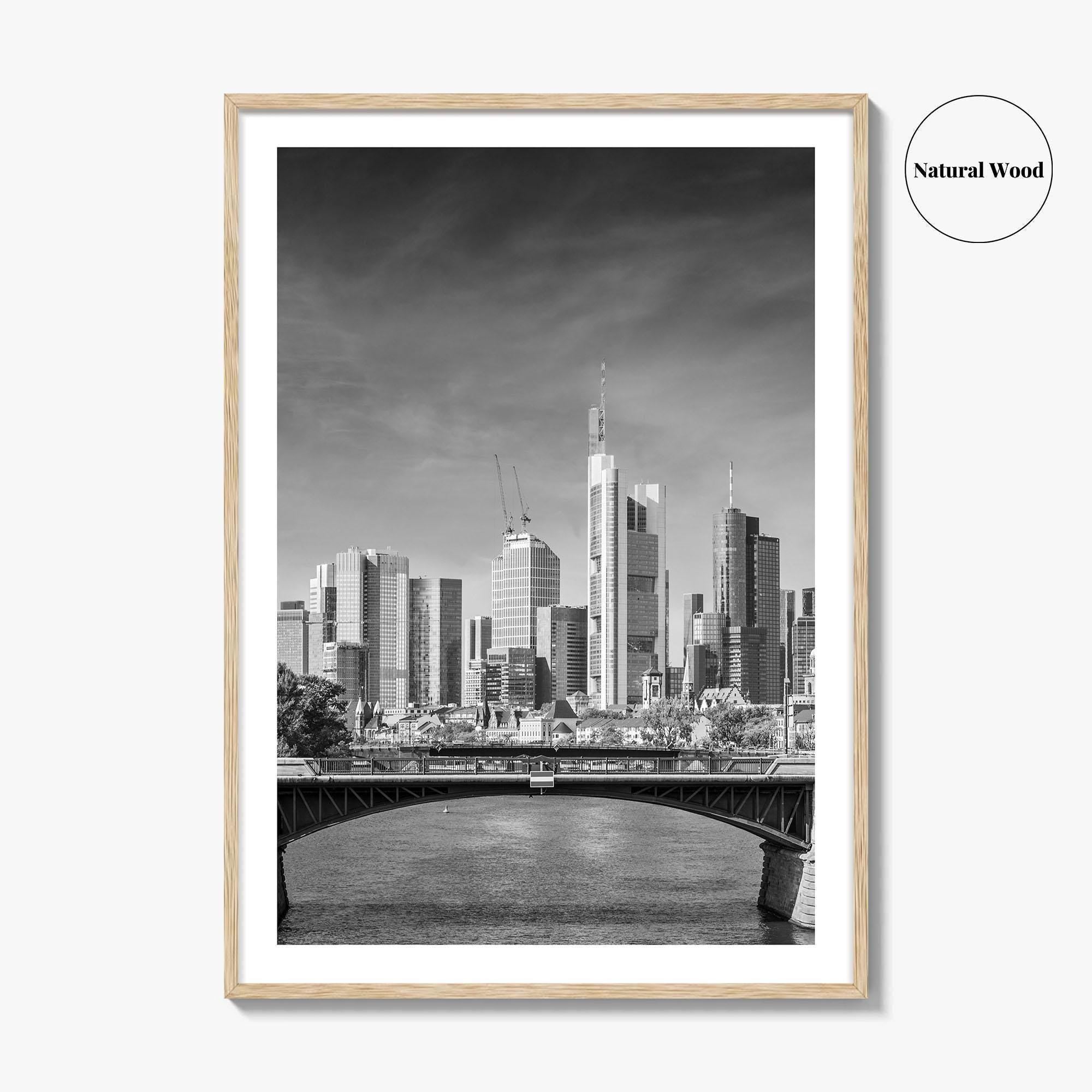 Frankfurt Am Main Skyline Black and White Fine Art Photo Print, Hesse, Germany Poster