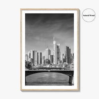 Frankfurt Am Main Skyline Black and White Fine Art Photo Print, Hesse, Germany Poster