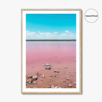 Hutt Lagoon Pink Fine Art Photo Print, Port Gregory Australia Poster