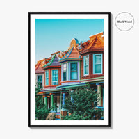 Baltimore Fine Art Photo Print, Row Houses, Charles Village, Maryland Wall Poster