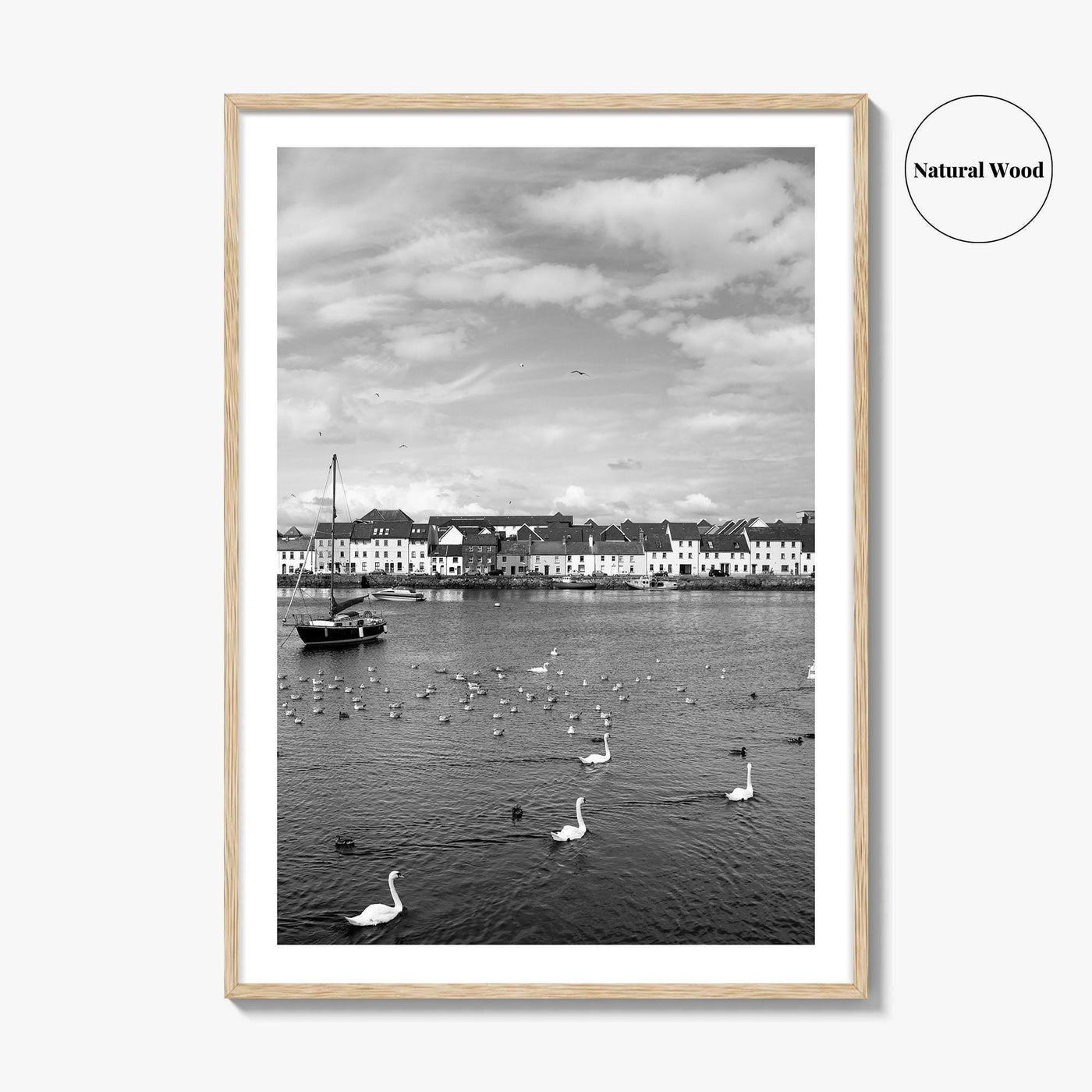Galway Black and White Fine Art Photo Print, The Claddagh, Ireland Wall Poster