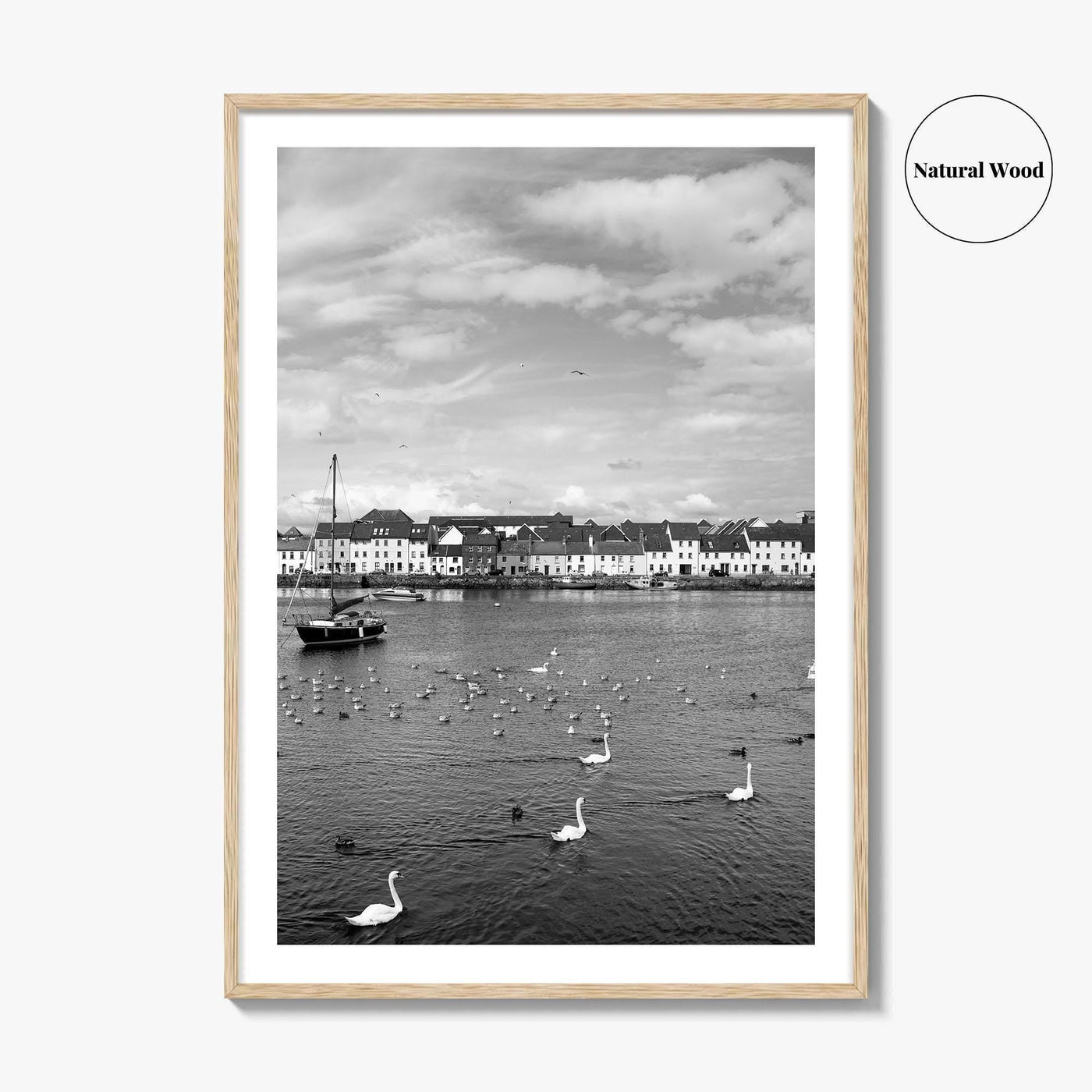 Galway Black and White Fine Art Photo Print, The Claddagh, Ireland Wall Poster