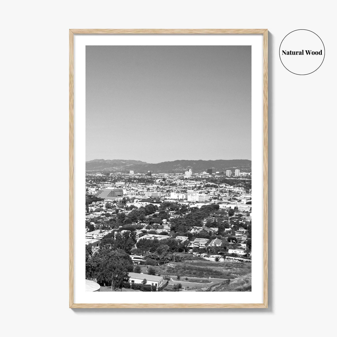 Culver City Black and White Fine Art Photo Print, Baldwin Hills, California Poster