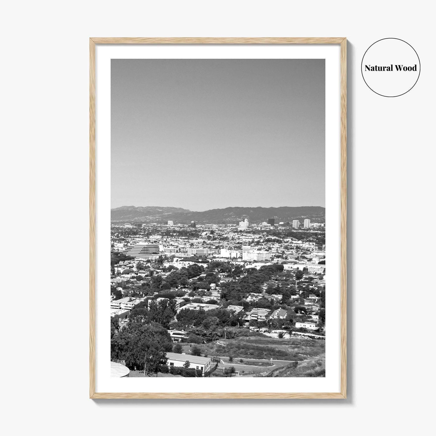 Culver City Black and White Fine Art Photo Print, Baldwin Hills, California Poster