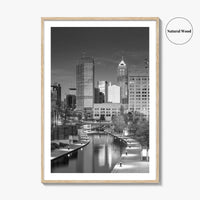Indianapolis Skyline Black and White Fine Art Photo Print, Indiana Poster