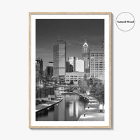 Indianapolis Skyline Black and White Fine Art Photo Print, Indiana Poster