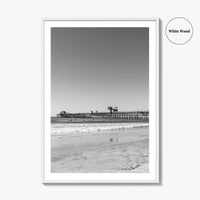 Imperial Beach Black and White Fine Art Photo Print, San Diego California, Pier Poster
