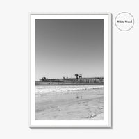 Imperial Beach Black and White Fine Art Photo Print, San Diego California, Pier Poster