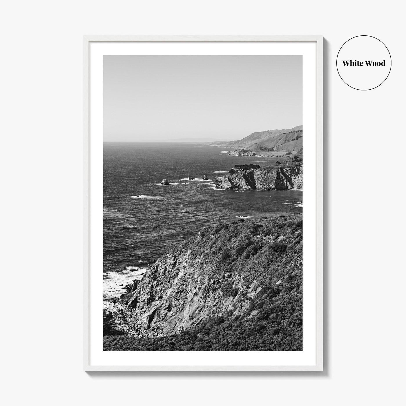 Big Sur Black and White Fine Art Photo Print, Monterey County Poster, California Poster