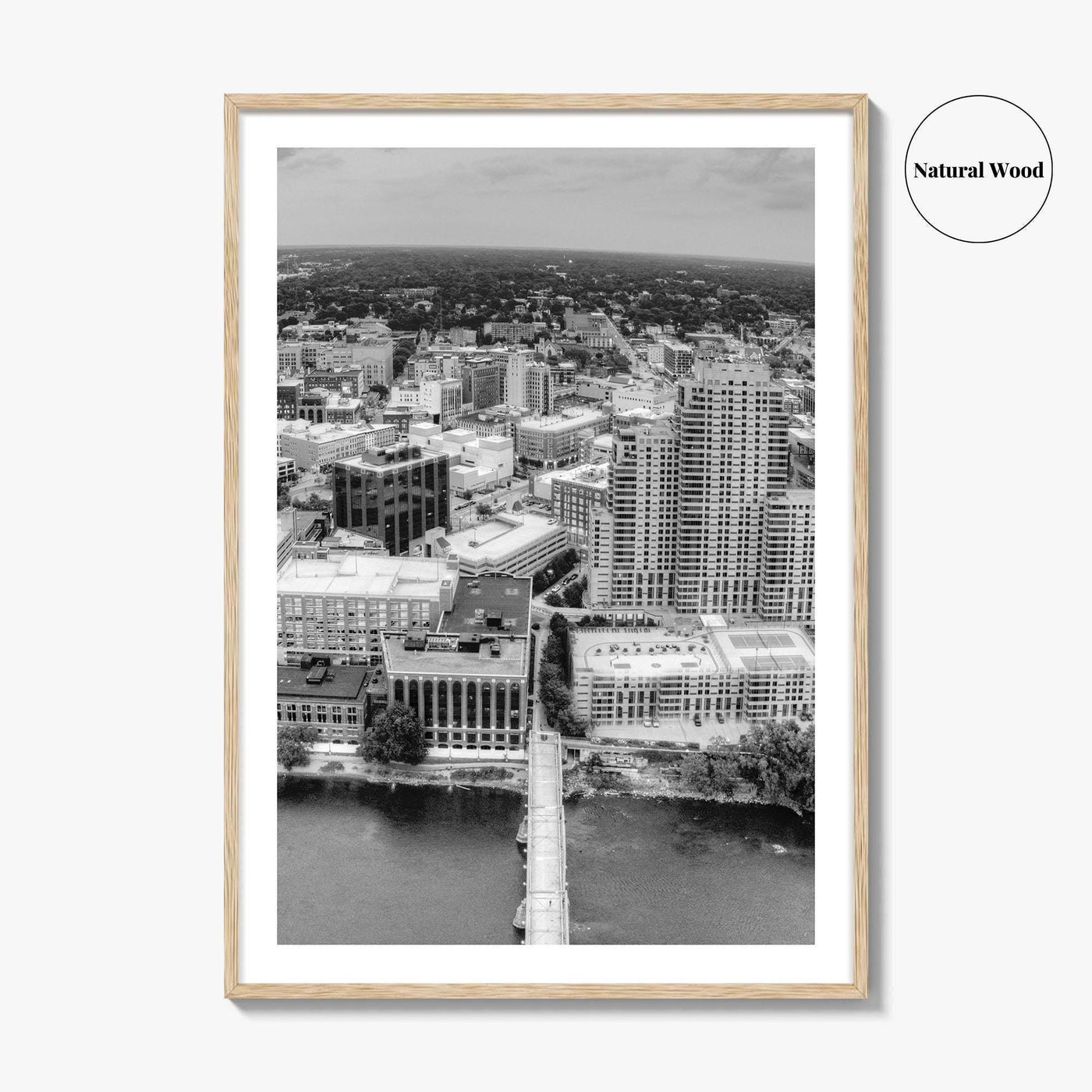Grand Rapids Black and White Fine Art Photo Print, Michigan City Poster
