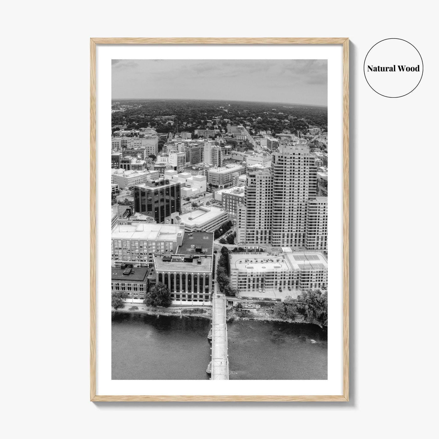 Grand Rapids Black and White Fine Art Photo Print, Michigan City Poster