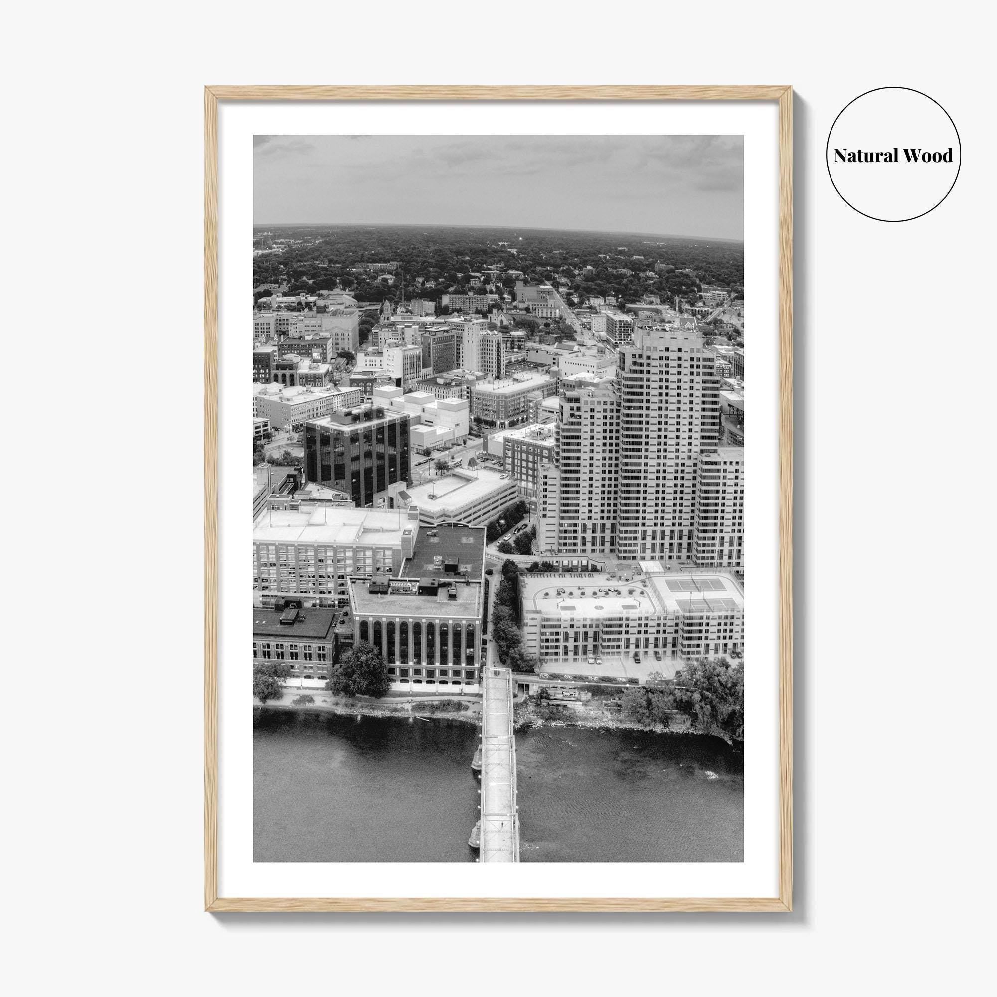 Grand Rapids Black and White Fine Art Photo Print, Michigan City Poster