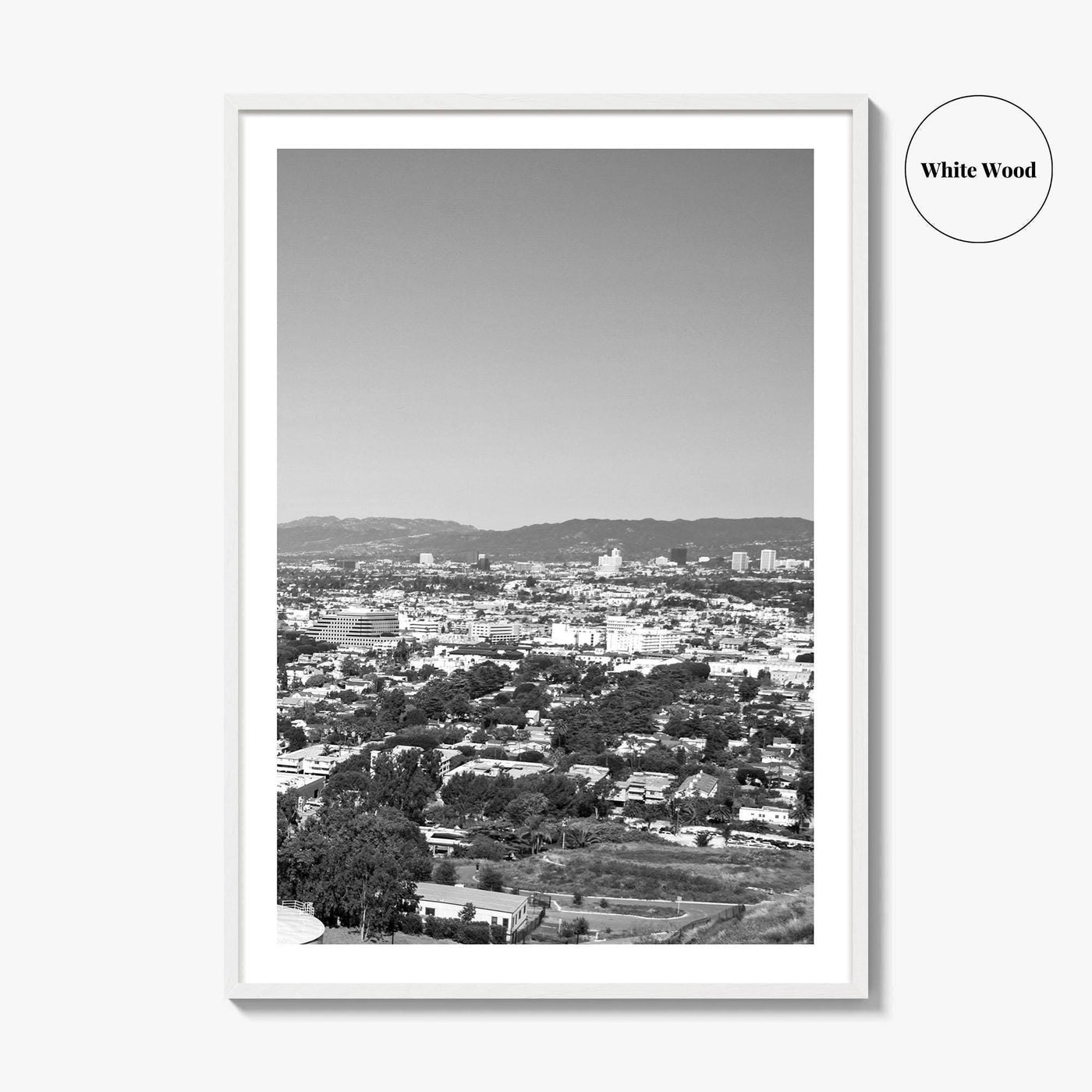 Culver City Black and White Fine Art Photo Print, Baldwin Hills, California Poster