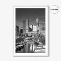 Indianapolis Skyline Black and White Fine Art Photo Print, Indiana Poster
