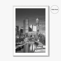 Indianapolis Skyline Black and White Fine Art Photo Print, Indiana Poster
