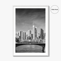 Frankfurt Am Main Skyline Black and White Fine Art Photo Print, Hesse, Germany Poster