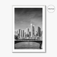Frankfurt Am Main Skyline Black and White Fine Art Photo Print, Hesse, Germany Poster