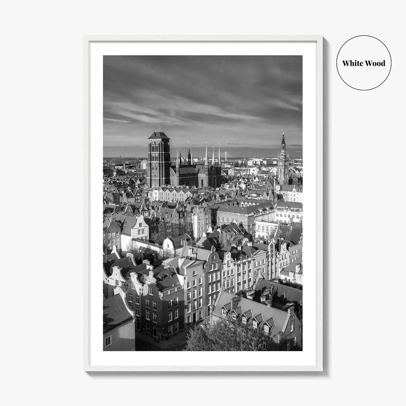 Gdansk Black and White Fine Art Photo Print, Gdańsk Old Town, Poland Poster