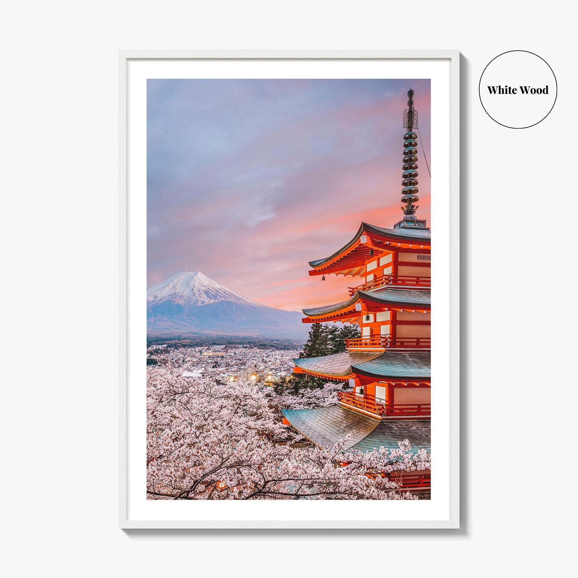 Fujiyoshida Fine Art Photo Print, Chureito Pagoda, Mount Fuji, Japan, Cherry Blossoms