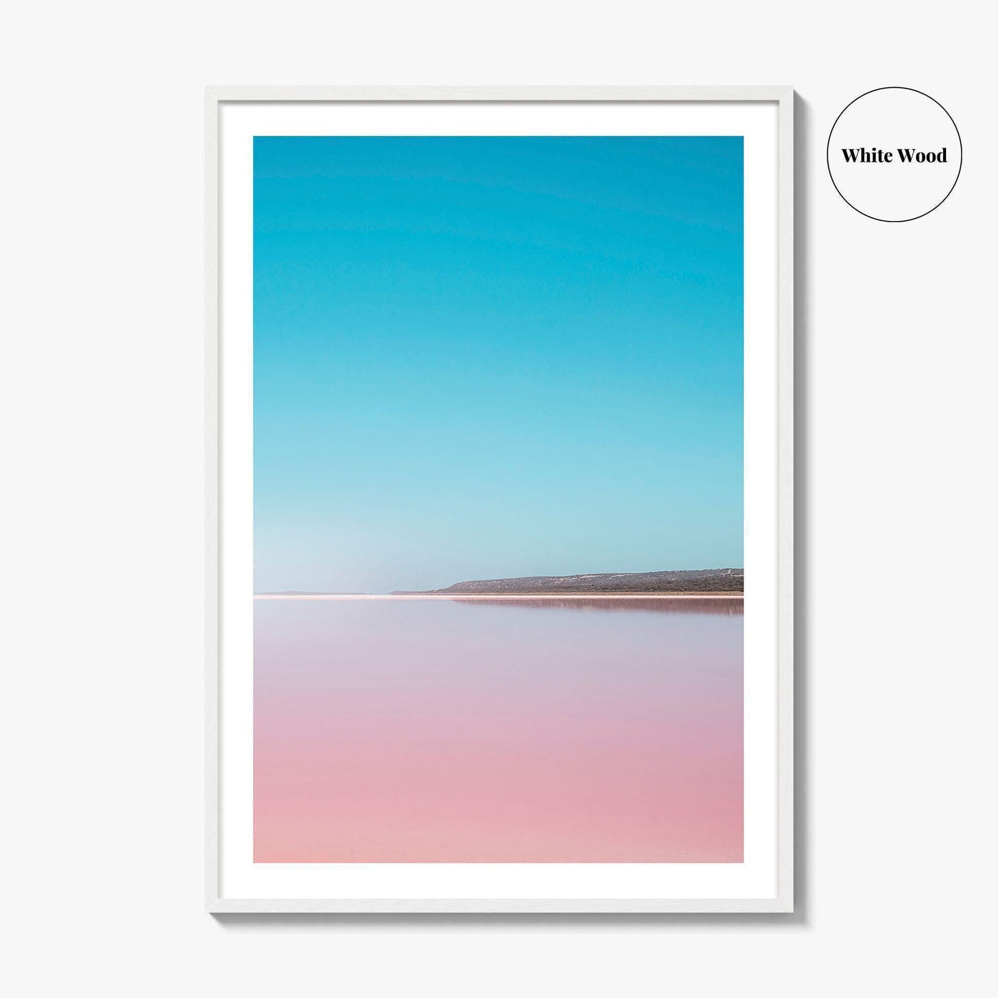 Hutt Lagoon Pink Lake Fine Art Photo Print, Port Gregory, WA, Australia Wall Poster
