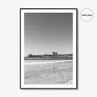 Imperial Beach Black and White Fine Art Photo Print, San Diego California, Pier Poster