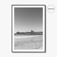 Imperial Beach Black and White Fine Art Photo Print, San Diego California, Pier Poster
