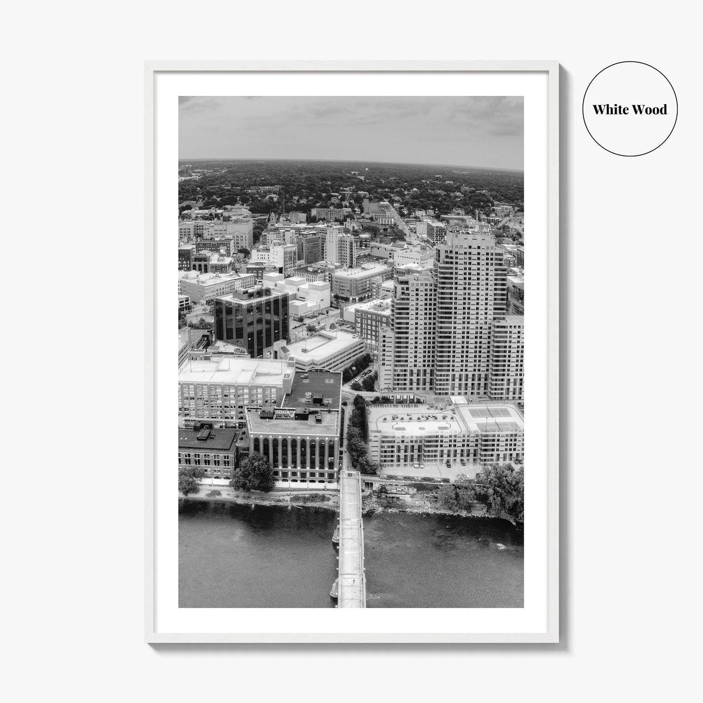 Grand Rapids Black and White Fine Art Photo Print, Michigan City Poster