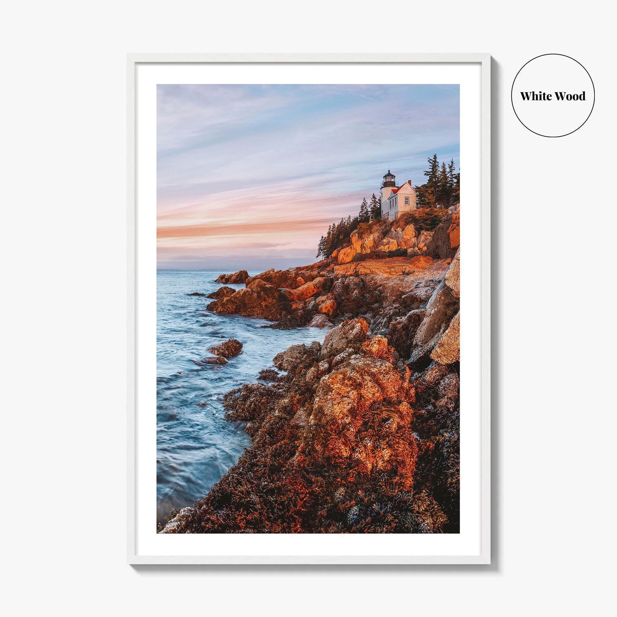 Acadia National Park Fine Art Photo Print, Bass Harbor Lighthouse, Maine USA, Poster
