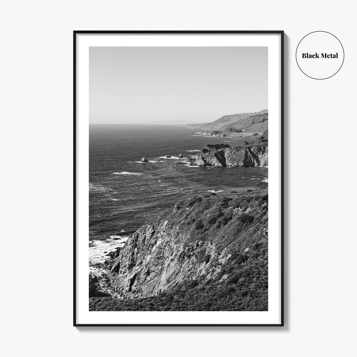 Big Sur Black and White Fine Art Photo Print, Monterey County Poster, California Poster